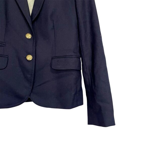 J. Crew Classic Wool Schoolboy Navy Blue Blazer Gold Buttons 2 - Picture 4 of 6